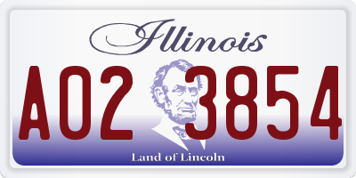 IL license plate A023854