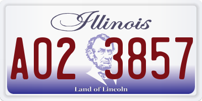 IL license plate A023857