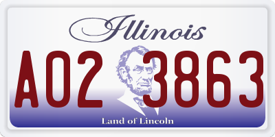 IL license plate A023863