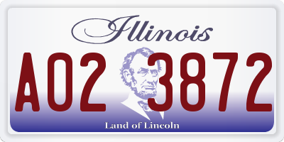 IL license plate A023872