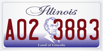 IL license plate A023883