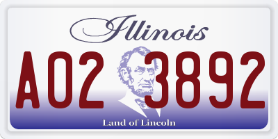IL license plate A023892
