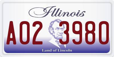 IL license plate A023980