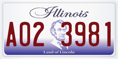 IL license plate A023981