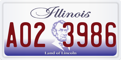 IL license plate A023986