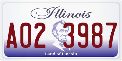IL license plate A023987