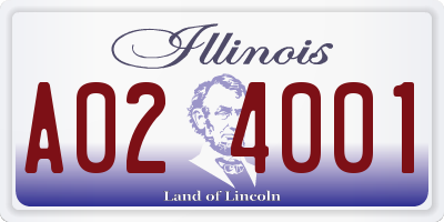 IL license plate A024001