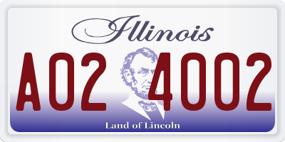 IL license plate A024002