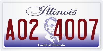 IL license plate A024007