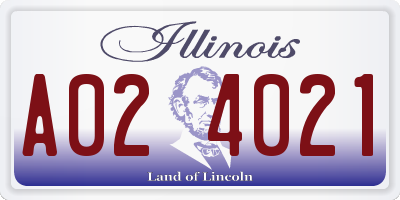 IL license plate A024021