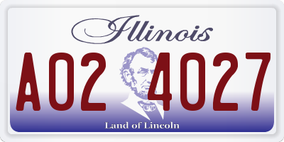 IL license plate A024027