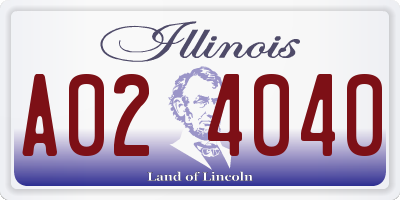 IL license plate A024040