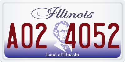 IL license plate A024052