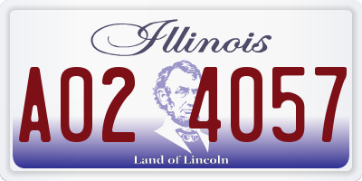 IL license plate A024057