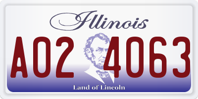 IL license plate A024063
