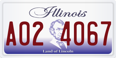 IL license plate A024067