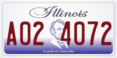 IL license plate A024072