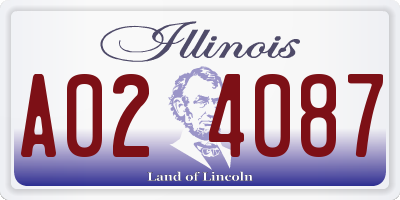 IL license plate A024087