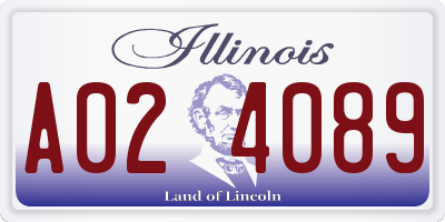 IL license plate A024089