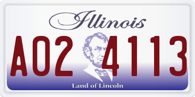IL license plate A024113