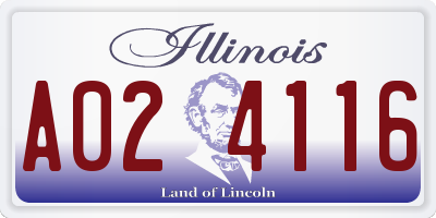 IL license plate A024116