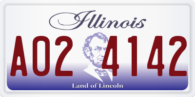IL license plate A024142
