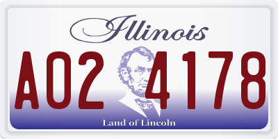 IL license plate A024178