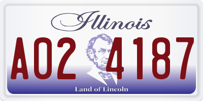 IL license plate A024187