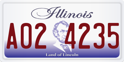 IL license plate A024235