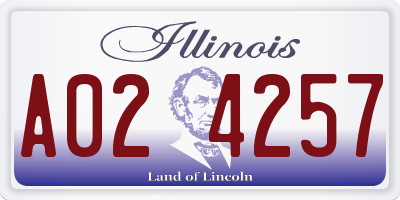 IL license plate A024257