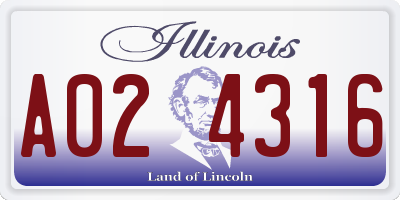 IL license plate A024316