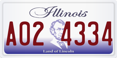 IL license plate A024334