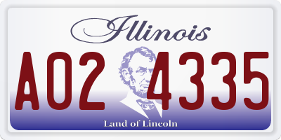 IL license plate A024335