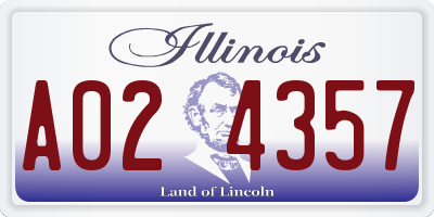IL license plate A024357