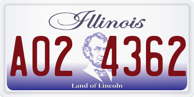 IL license plate A024362