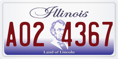 IL license plate A024367