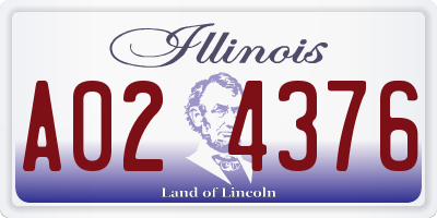 IL license plate A024376