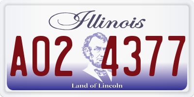 IL license plate A024377