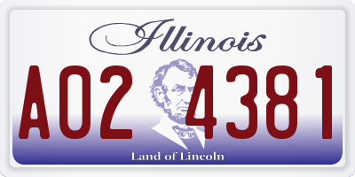 IL license plate A024381