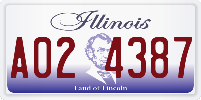 IL license plate A024387