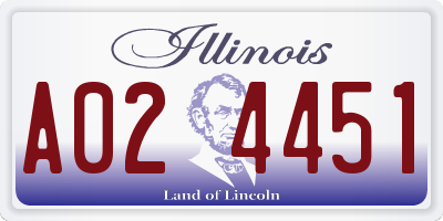 IL license plate A024451