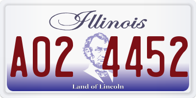 IL license plate A024452