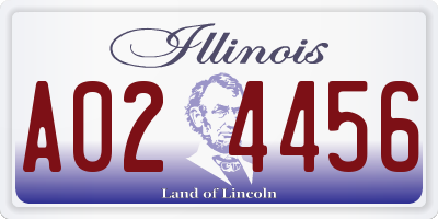 IL license plate A024456