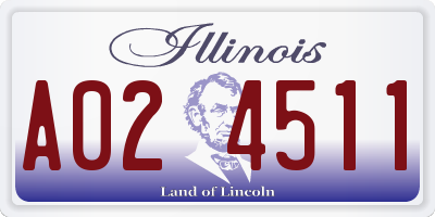 IL license plate A024511