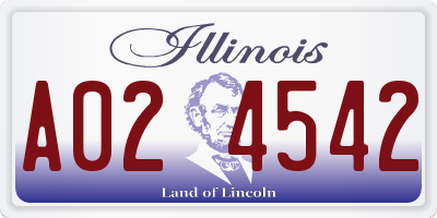 IL license plate A024542