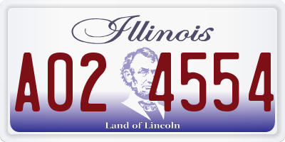 IL license plate A024554