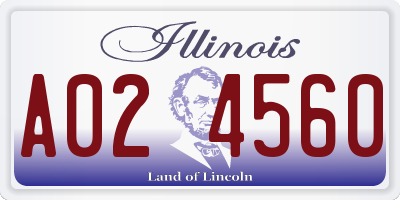 IL license plate A024560