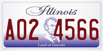 IL license plate A024566