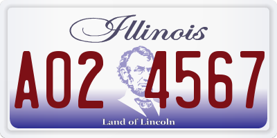 IL license plate A024567
