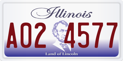 IL license plate A024577